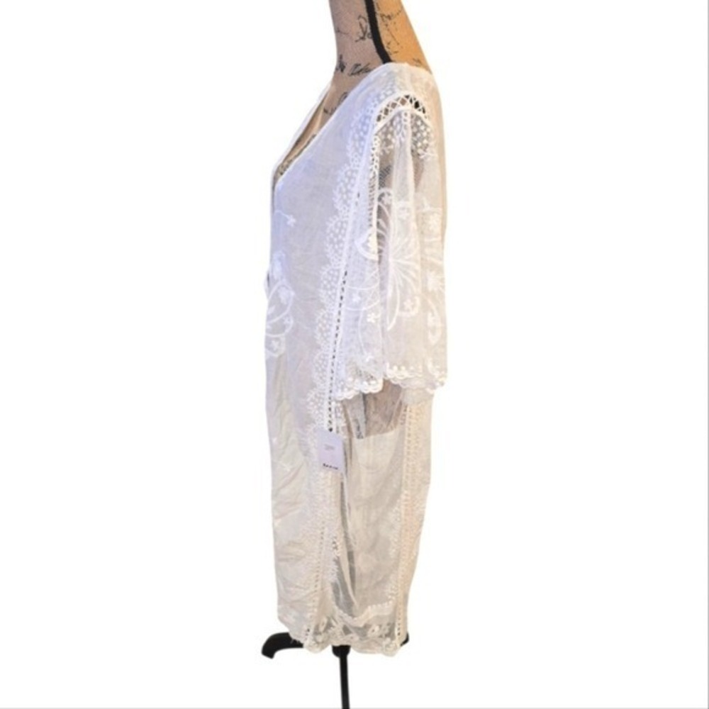 Anthropologie X Kindred White Lace Kimono Cardigan Duster Plus Size 2X New - Picture 4 of 9